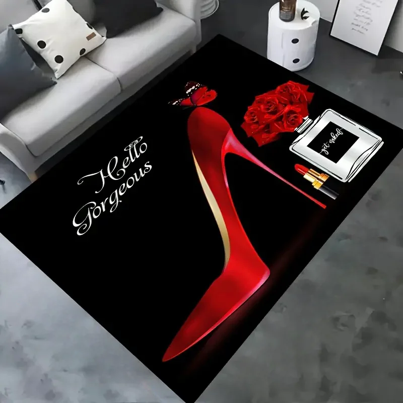 Commercial Printing Supplies Usa - Red High Heel Print Area Rug,