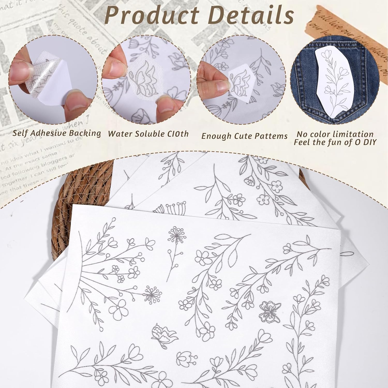 Stick & Stitch Water Soluble E - đánh giá và giá Embroidery Stabilizer Backing